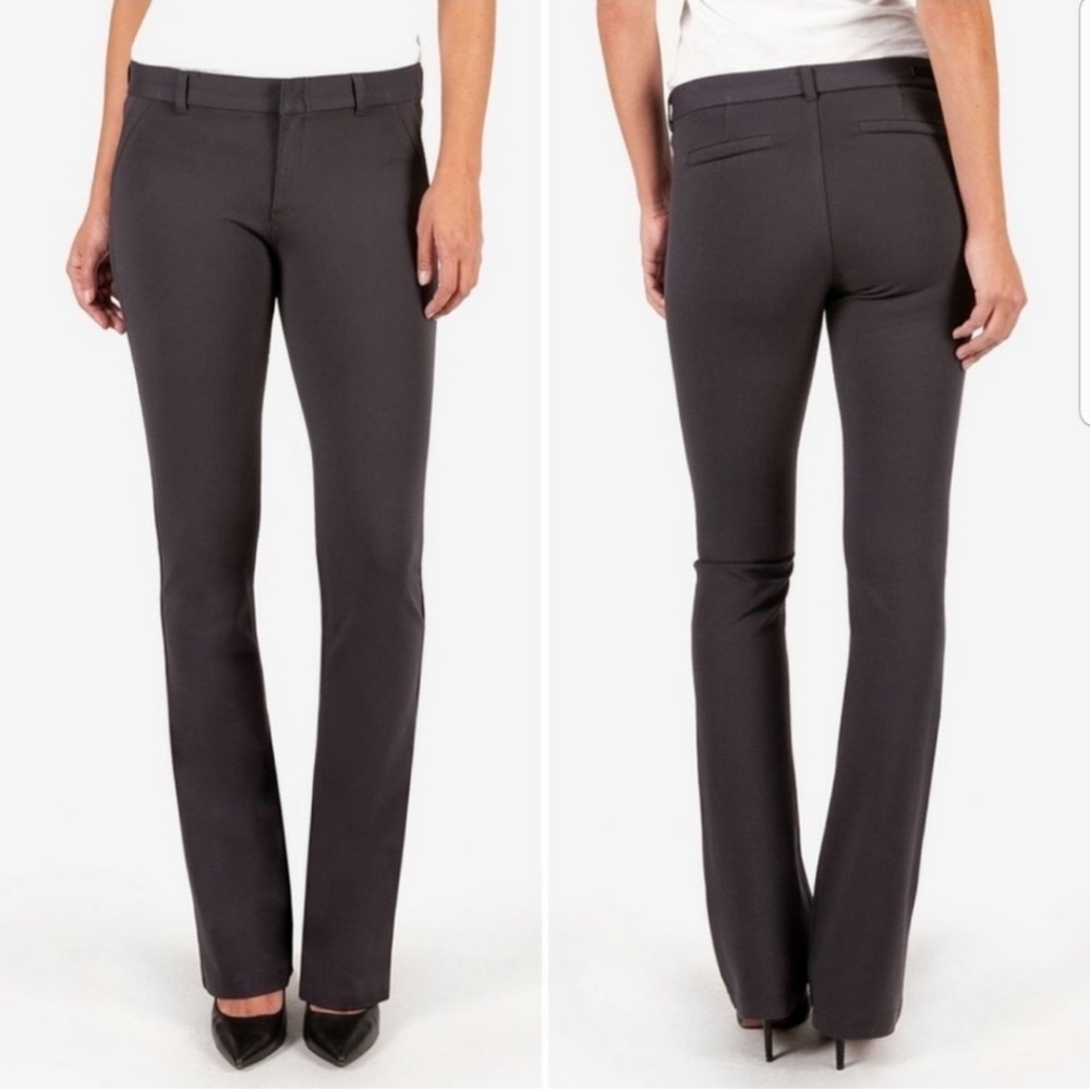 KUT Black Pants trousers bootcut women 24W office casual stretch thick cozy soft